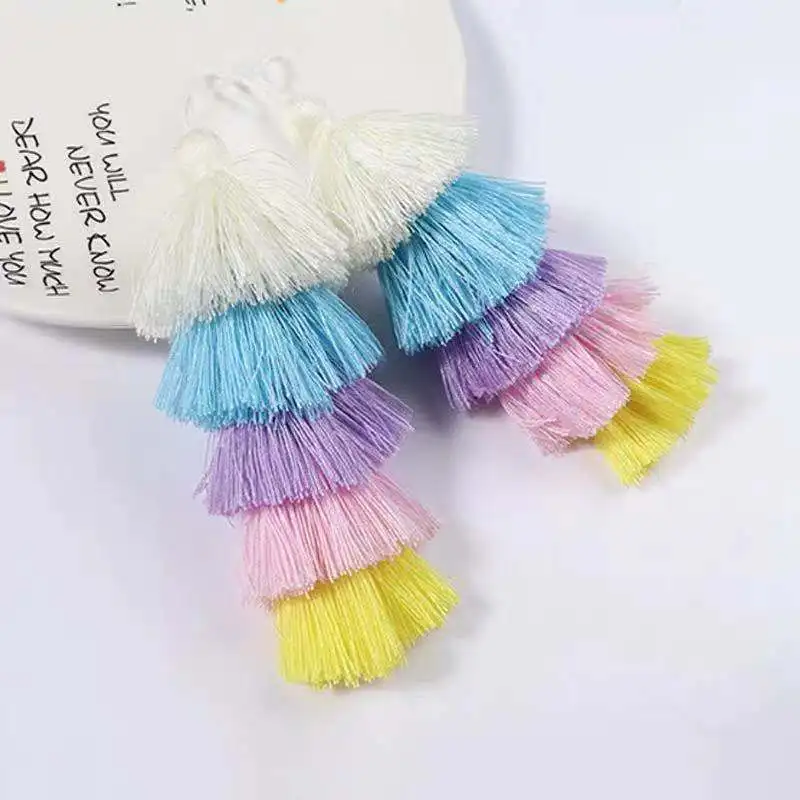 14 см 5 слоев дизайн хлопок шелк кисточка для брелока подвесная сумка украшение