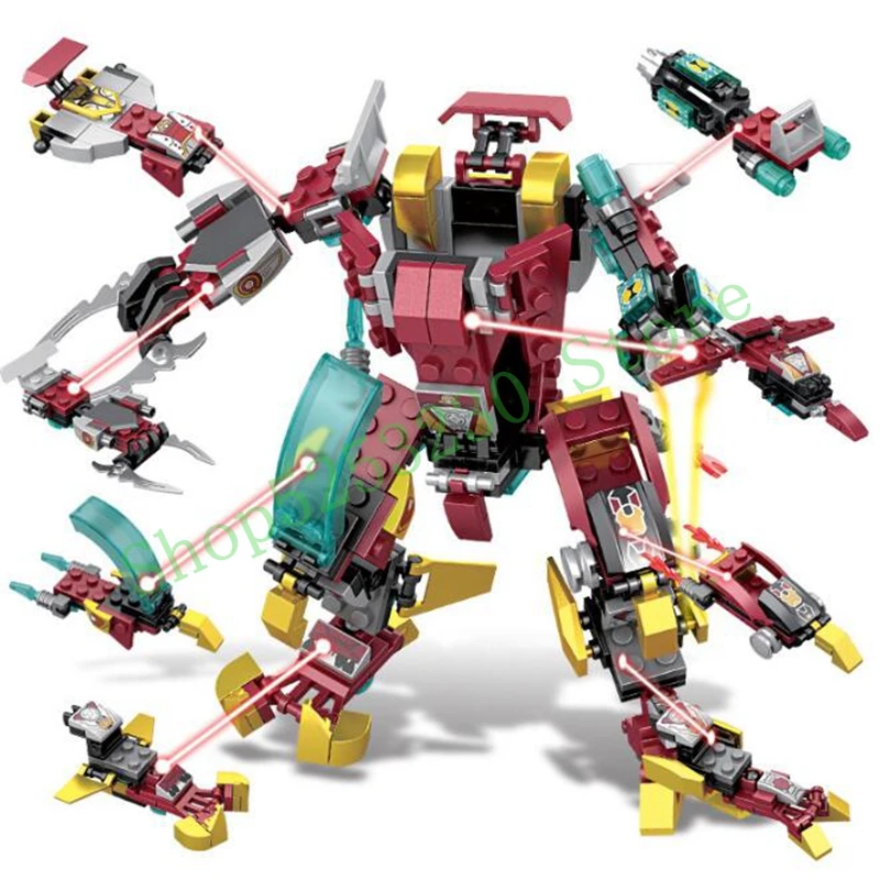 DIY 1182 супергерой Мстители Терминатор 8 в 1 железный человек машина чудо Тони Старк