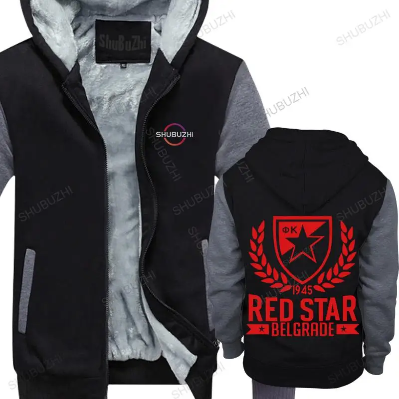 

New winter Red Star Belgrade Serbia thick hoodie 100% Cotton Pure sweatshirt Male High Quality fashion fleece hoody Plus Size