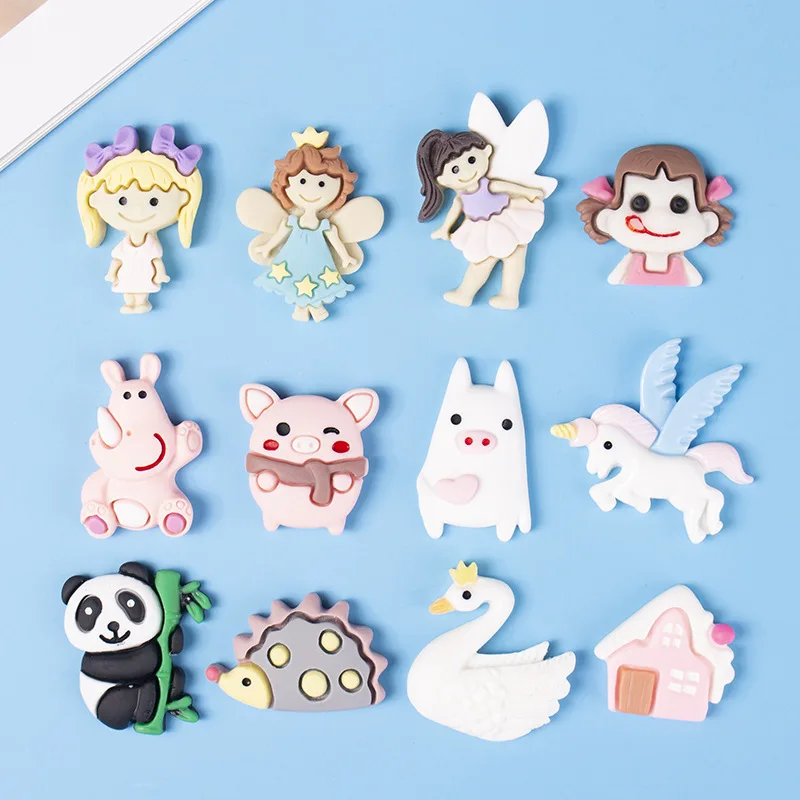 10 шт полимерные Стразы плоские с оборота кабошон принцессы Kawaii крыльями ангела