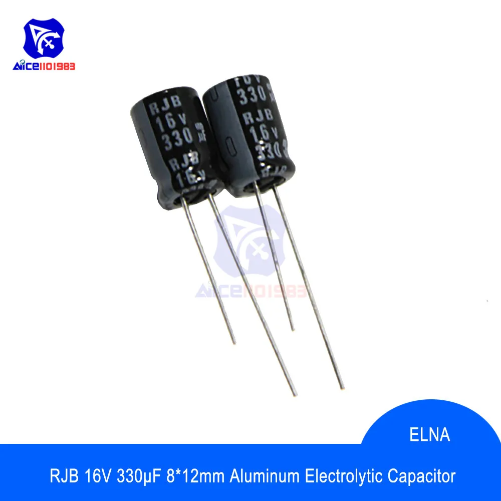Diymore 10 шт./лот Оригинальный ELNA аудио конденсатор RJB 16 В 330μF емкость 8*12 мм