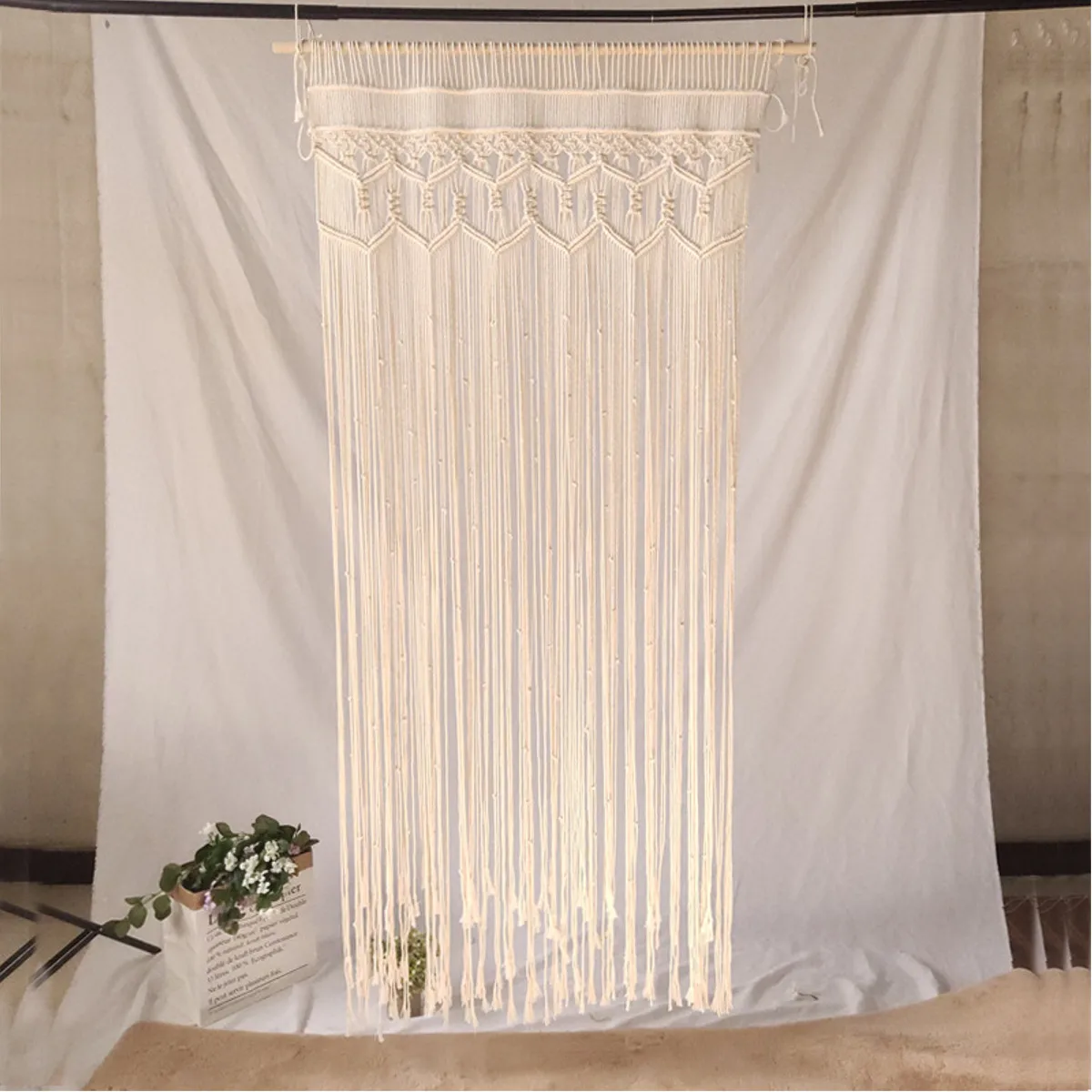 

Bohemian Macrame Hanging Fabric Wall Tapestry Cotton Rope Tassel Hand Woven Geometric Art Beautiful Living Home House Room Decor