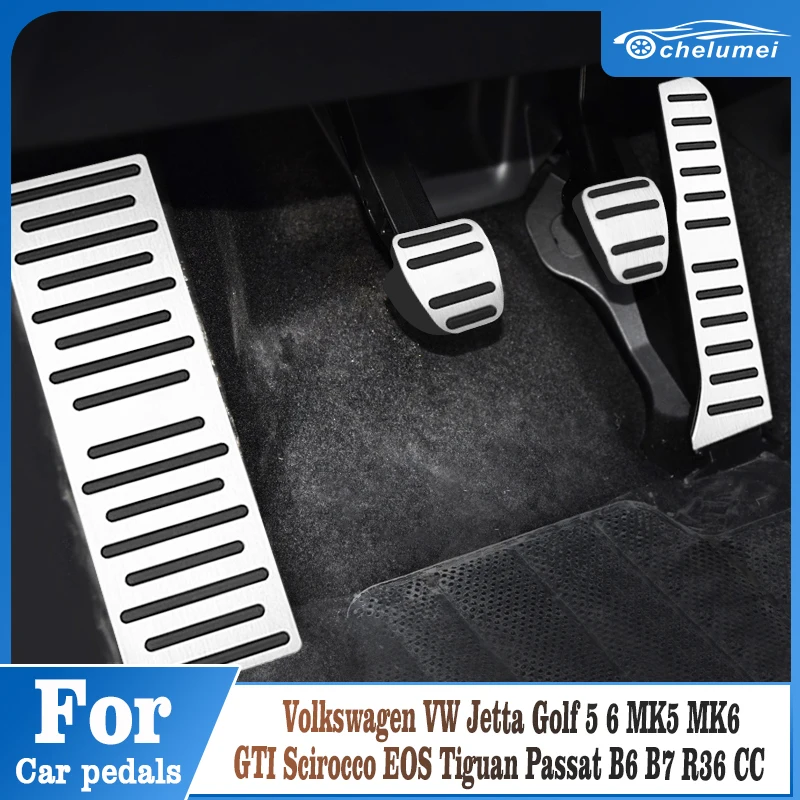 

For Volkswagen VW Jetta Golf 5 6 MK5 MK6 GTI Scirocco EOS Tiguan Passat B6 B7 R36 CC Car Foot Fuel Brake Pedal Cover Accessories