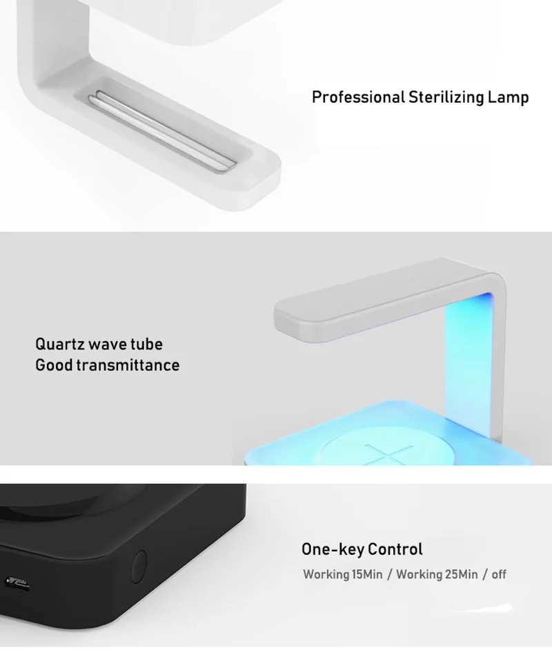 5w 10w 2 in 1 portable mobile phone wireless charger uv germicidal lamp magnetic separator fast charging wireless charger free global shipping