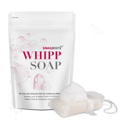 

Snail Whipp Soap White Bar with Delicate Net for Softening 100 G Whip Foam Savon Brightening Whitening Skin Care Soap