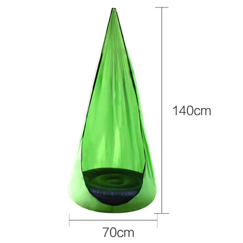 

H7JB Children Hanging Swing Seat with Inflatable Cushion Hammock Chair Attachment Hook Air Pump Indoor Outdoor