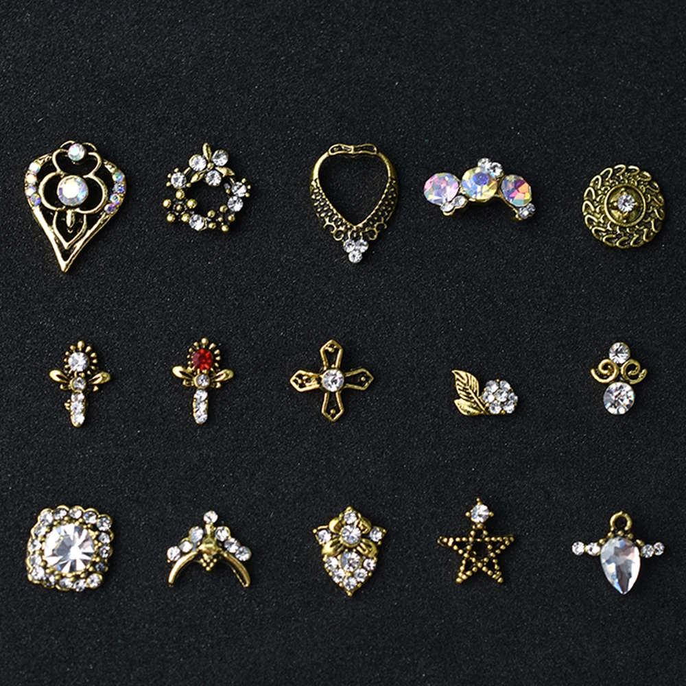 10 шт/партия сплав гвозди очаровательный со стразами бриллианты СТРАЗА под камень