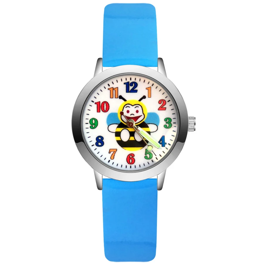 

Fashion Cartoon Cute Bee Style Children's Kids Student Girls Quartz Leather Wrist Watches JA193