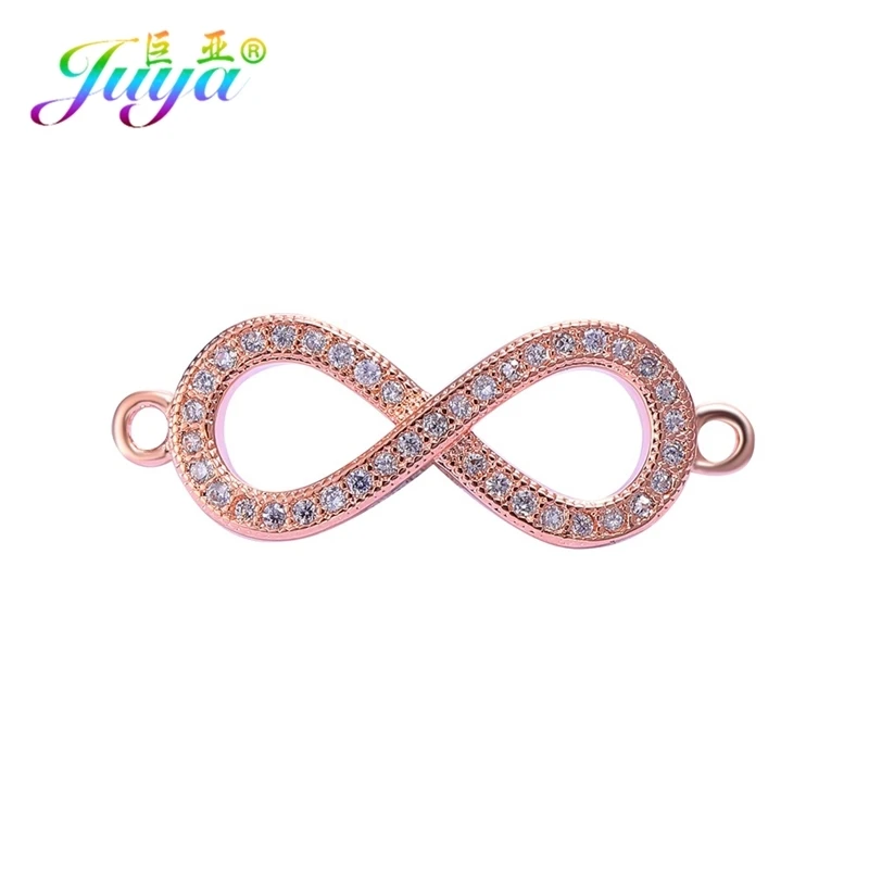 Rose Gold Juya DIY Ювелирные изделия фурнитура поставки золото/серебро Бесконечность Крест соединитель подвески для женщин мужчин шарм браслеты Изготовление - Окраска металла: Rose Gold
