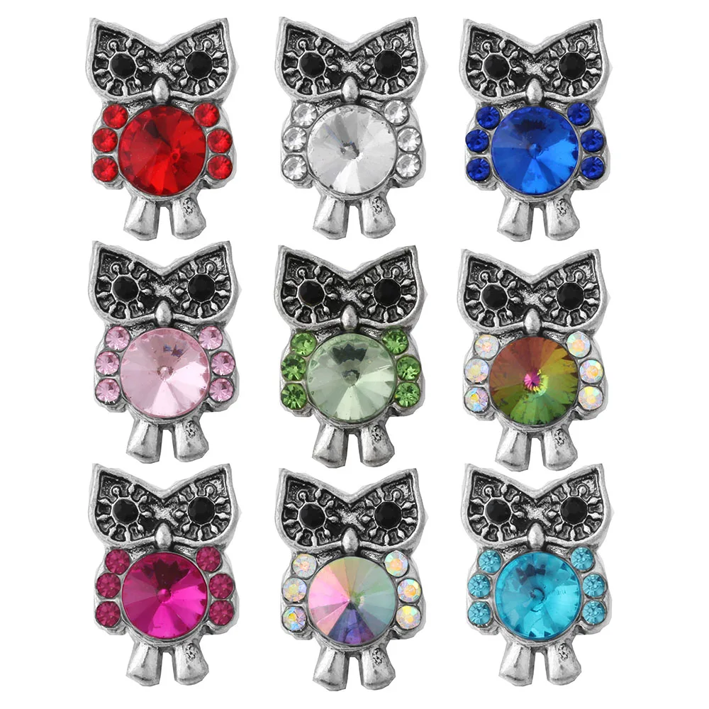 10 шт./лот мини симпатичная сова кнопка застежка ювелирные изделия сделай сам