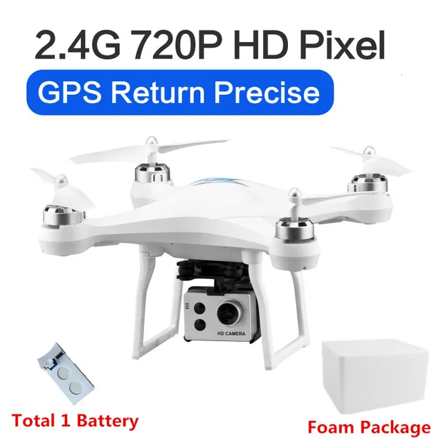 white 720p 1battery Все новые S2 Дрон gps Квадрокоптер с камерой Hd 5G пульт дистанционного управления Вертолет Wifi складной мини селфи Дрон селфи Квадрокоптер - Цвет: white 720p 1battery