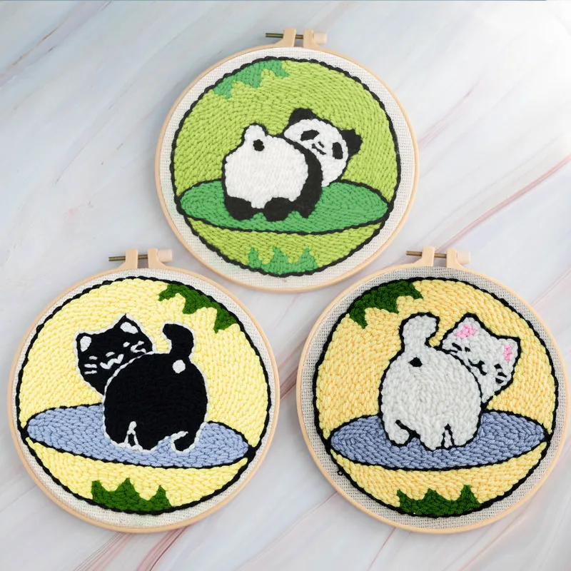 Модный Набор для вышивания с рисунком из мультфильма игл кольцом рукоделия