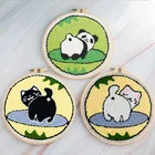 Модный Набор для вышивания с рисунком из мультфильма, Набор для вышивания игл, с кольцом, для рукоделия, для работы, для начинающих, наборы для шитья, подарок ручной работы