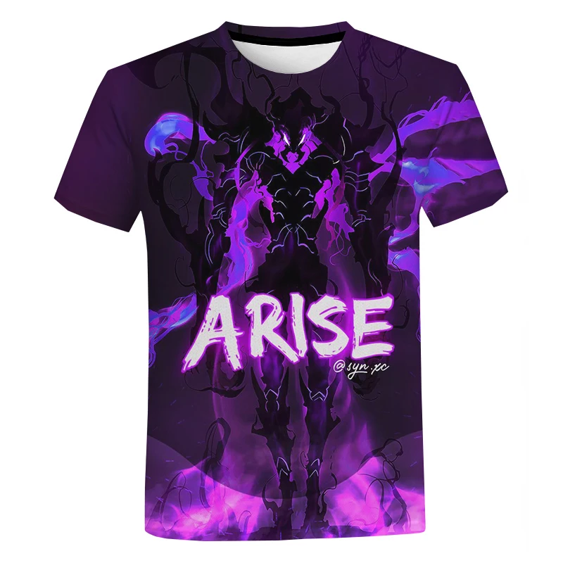 

Solo Leveling 3D Printed T-shirts Men Women Summer Fashion Casual Oversized Short Sleeve Anime Print Streetwear Tees Tops