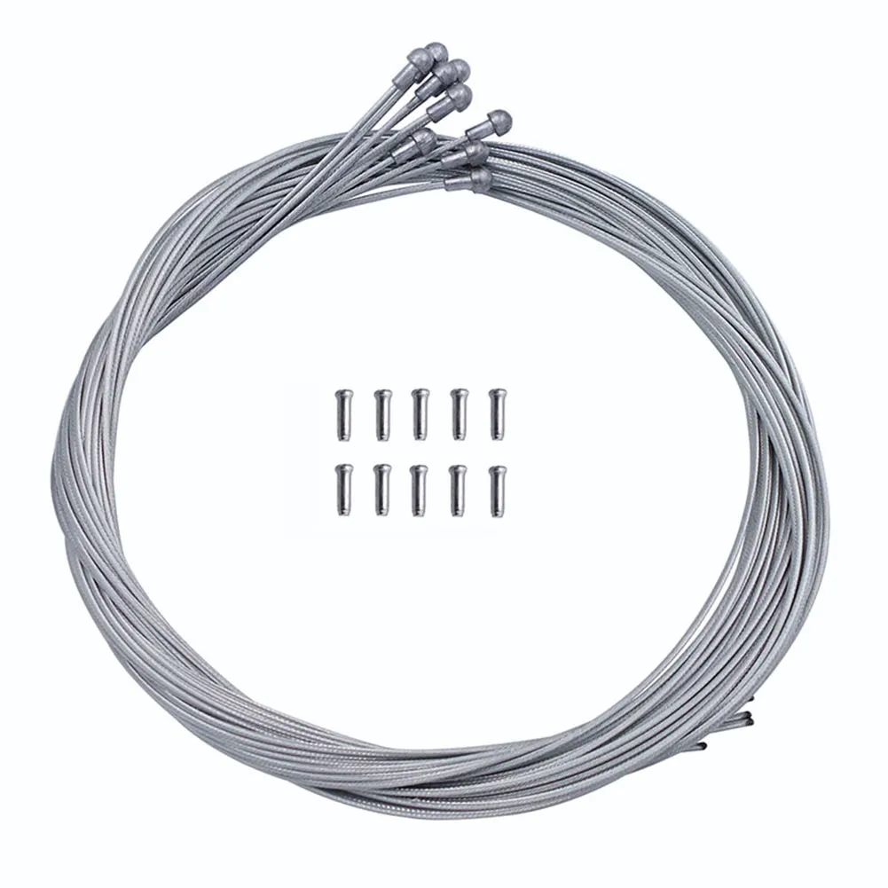 

GL55 ROAD Bicycle 5 GEAR 5 BRAKE INNER CABLES 10 CRIMPS For SHIMANO SRAM ETC Bike Shift Wire Kit Steel Cycling Accessory