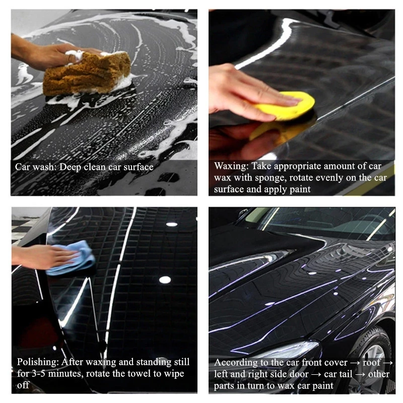 120g Car Wax Crystal Plating Set Hard Glossy Wax Layer Covering Paint Surface Coating Formula Waterproof Film Car Polish paint cleaner for car