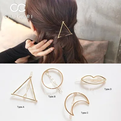 

CHUCARI Fashion Girls Triangle Moon Hairpins Hair Clips Hairgrip Head Accessories Lip Round Barrettes Jewelry Women Hair Pins