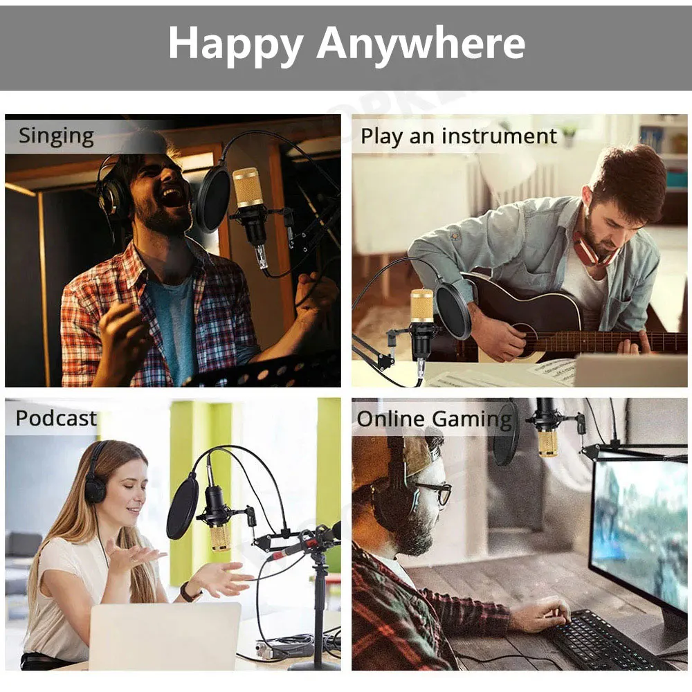 Конденсаторный микрофон bm 800 студийный комплект для записи подходит компьютера