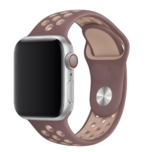 Ремешок для apple watch 42 мм 38 мм 40 мм 44 мм резиновый спортивный ремешок для iwatch 4 3 2 1 серия 5 - Цвет ремешка: Smoke violet