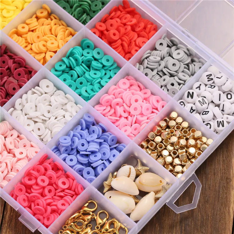 

Набор ювелирных изделий YEYULIN 24 Girds/Box, бусина из полимерной глины с буквой алфавита, Смешанный Набор для изготовления браслетов, ювелирных из...