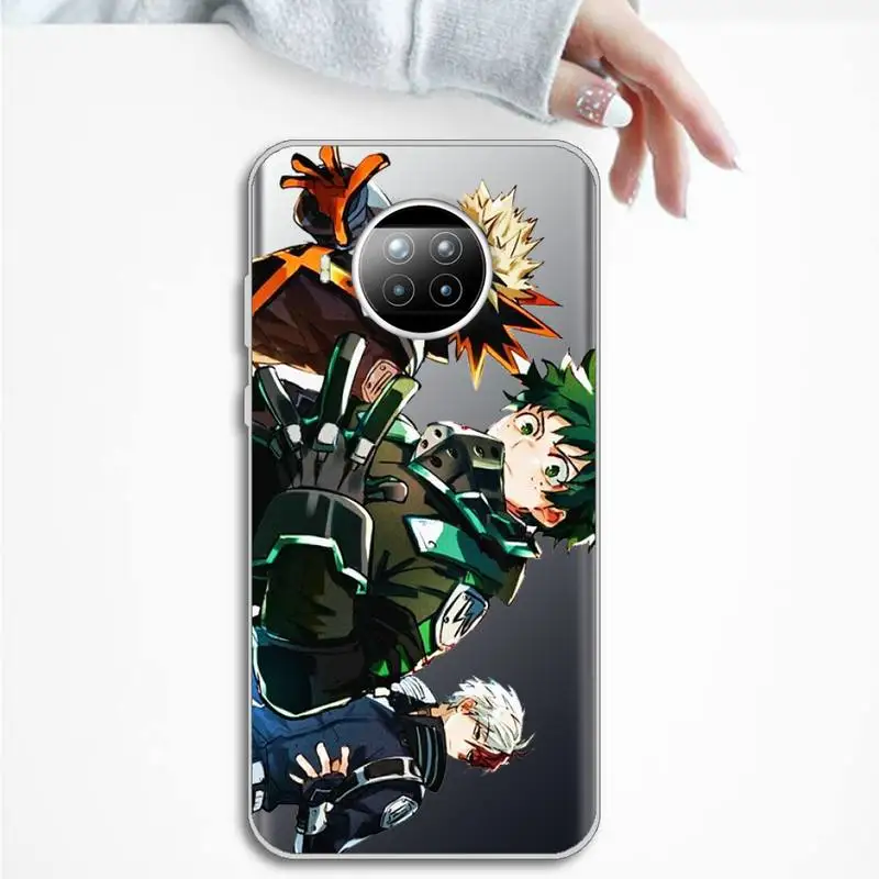 

Anime My Hero Academia deku bakugou Boku no Phone Case Transparent Clear for Xiaomi Redmi note 10 t 8 9 pro lite 11