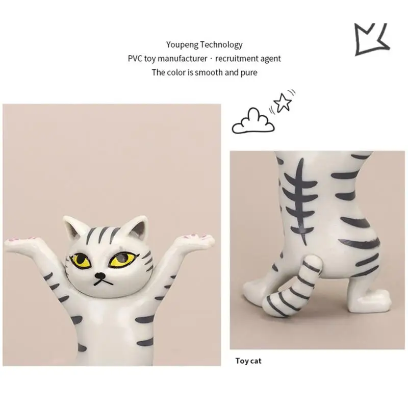 

Funny Cat Pen Holder Black Enchanting Weightlifting Cat Pen Holders Toys Blind Box Kids Adult Doll Toy Gift For Home Decoration