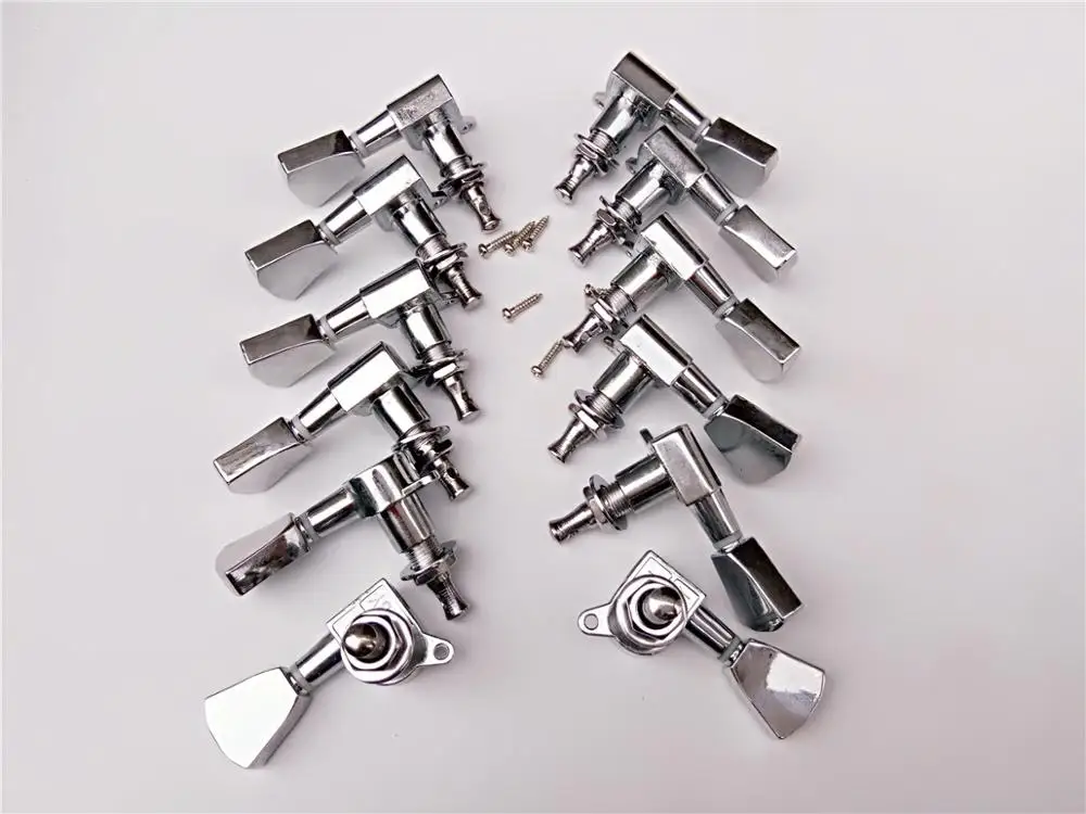 Новинка хромированные тюнеры для электрогитары с квадратной ручкой 12 струн 6 л + р