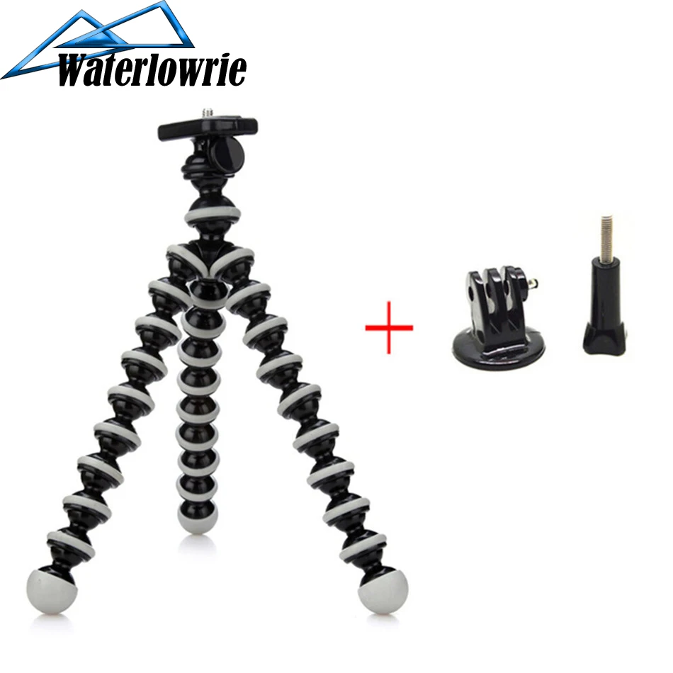 Black Gopro Tripod Гибкий мини-штатив Осьминог для мобильного телефона samsung Xiaomi huawei iphone Экшн-камера для GOPRO SJCAM YI универсальный держатель - Цвет: Black Gopro Tripod