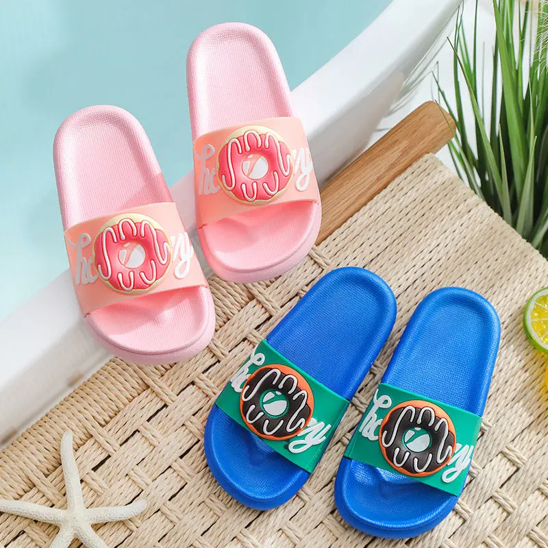 

2021 Doughnut slippers Kids Summer Beach Shoes Boy Girl Sandals Children Non-slip Slippers Baby Toddler Shoes