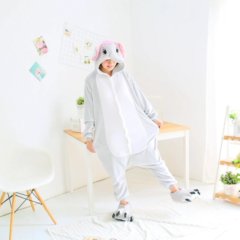 Kigurumi Elephant onesies Pajamas Sets animal costume Pyjamas Unisex Cartoon Cosplay character pijamas sleepwear