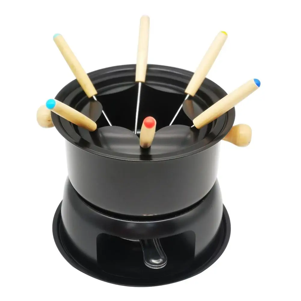 

1pcs Chocolate Fondue Maker Set Multifunctional Carbon Steel Ice Cream Chocolate Cheese Hot Pot Melting Pot Fondue Set