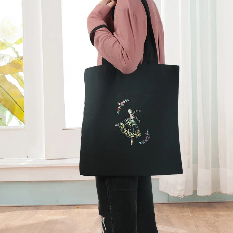 Набор для вышивки с изображением танцующей девочки холщовая сумочка сделай сам