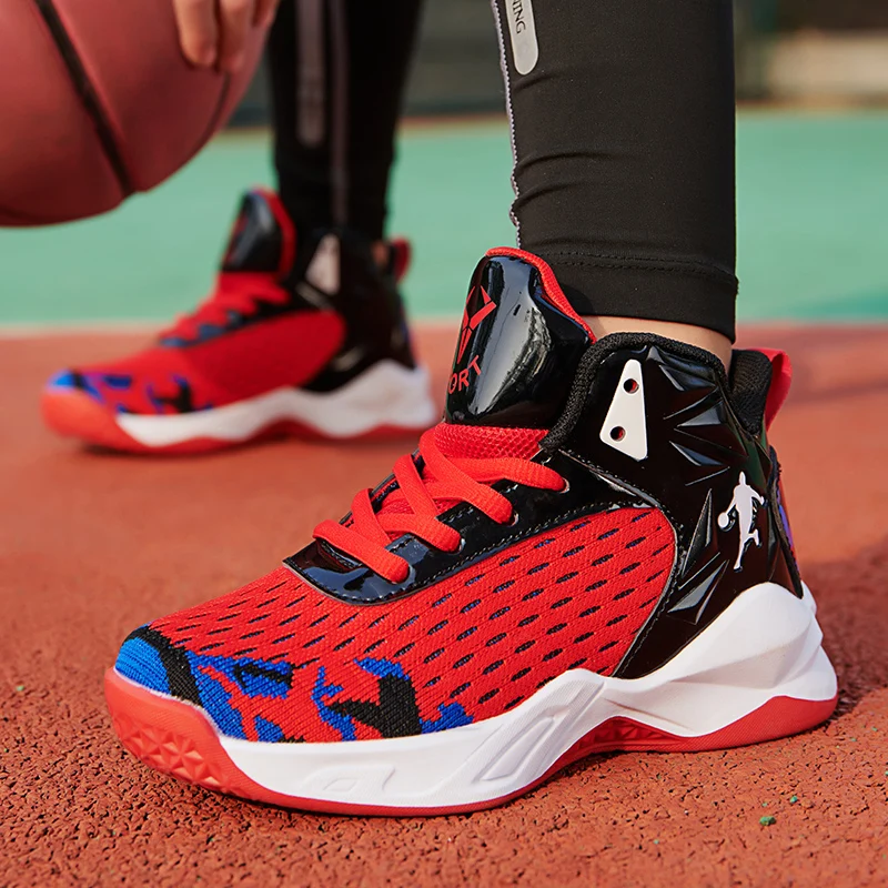 

Boys Brand Leather Basketball Shoes Kids Sneakers Thick Sole Non-slip Children Sports Shoes Child Boy Basket Trainer Shoes Girls