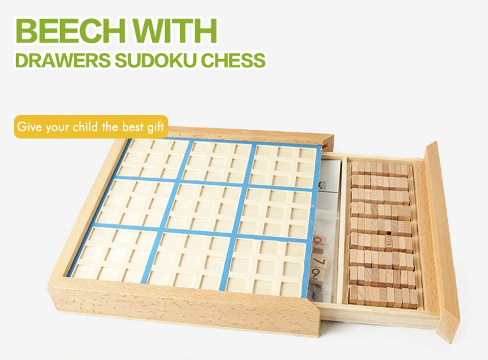 Роскошный высококачественный бук с ящиками sudoku шахматные головоломки Детские Обучающие Монтессори Развивающие деревянные игрушки Обучающие игры