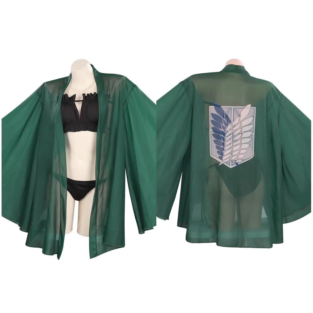 

Anime Attack on Titan Cosplay Costume Swimwear Cloak Outfits Halloween Carnival Suit