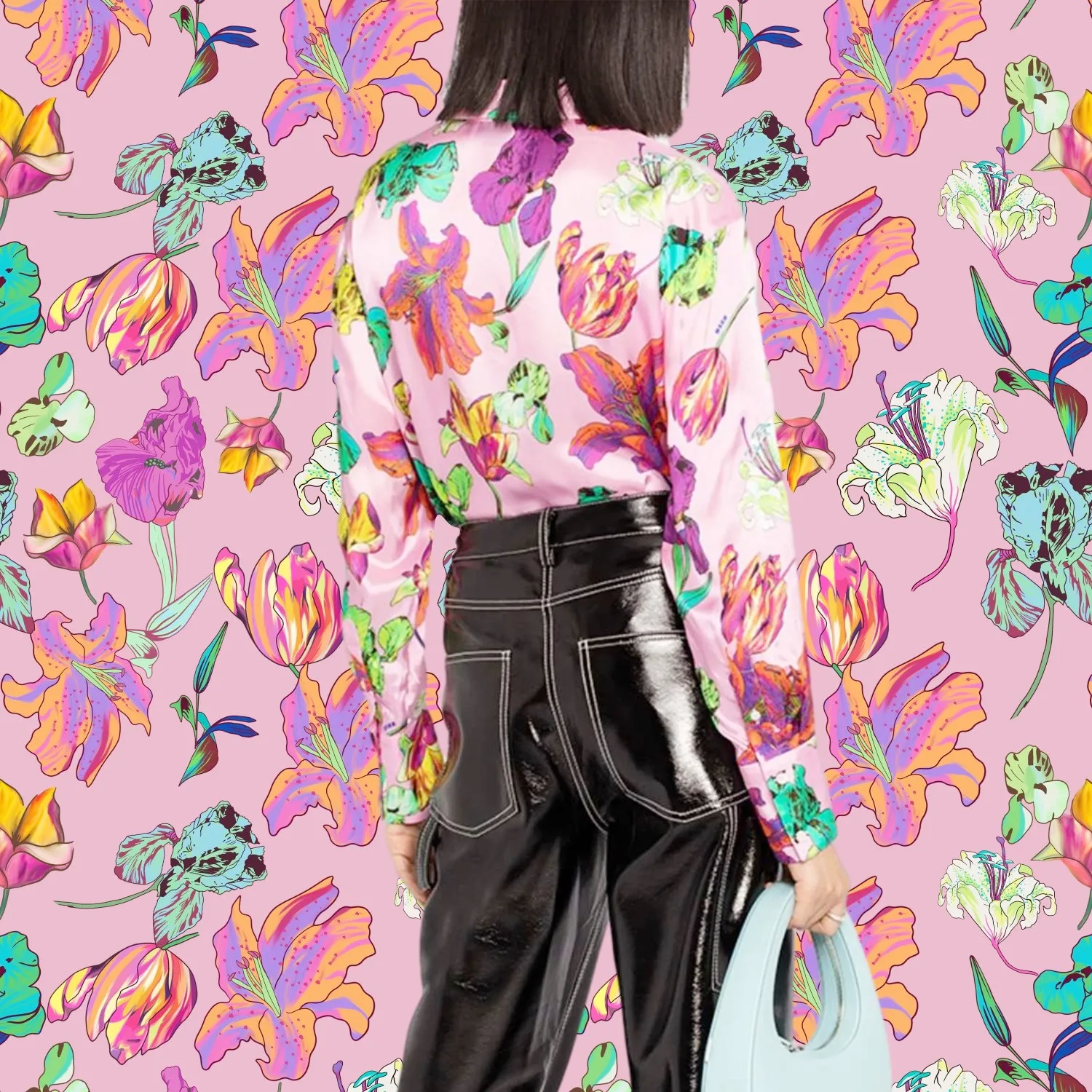 Весна-лето Новая Европейская и американская ткань с имитацией цветов шелковая