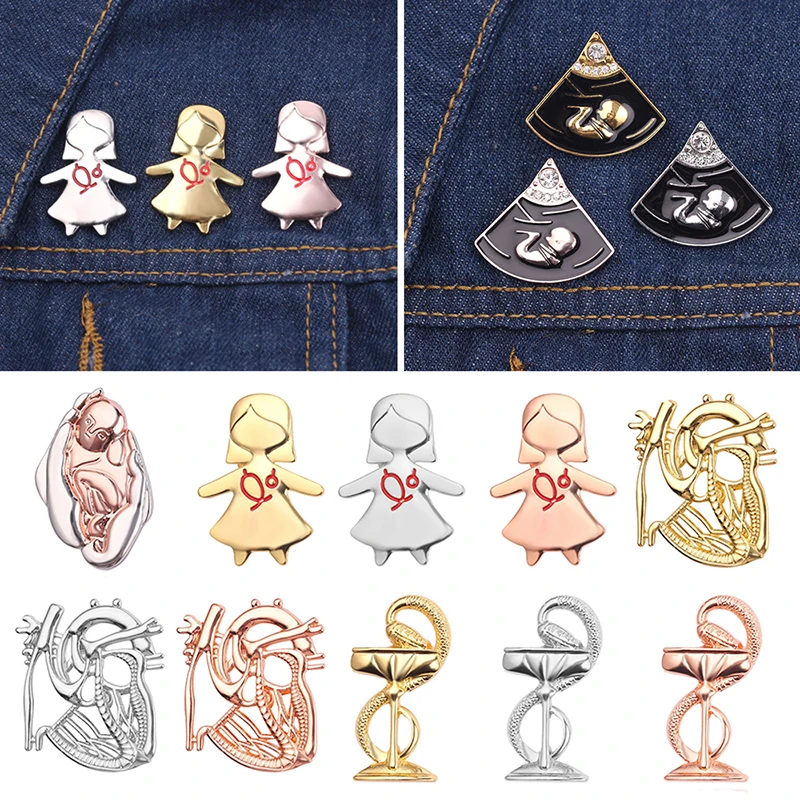 

Medical Jewelry Doctors Nurses Gold Sliver Mini Stethoscope Brooches Pins Jackets Coat Lapel Pin Bag Button Collar Badges Gifts