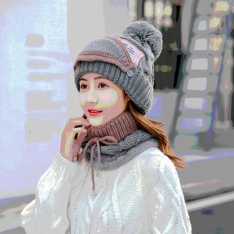 Wjustforu зимняя шапка шарф Набор для женщин девочка теплая бини девочки кольцо