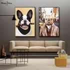 Модные постеры и принты французского бульдога с животными, Картина на холсте, современные настенные картины для спальни, гостиной, украшение для дома