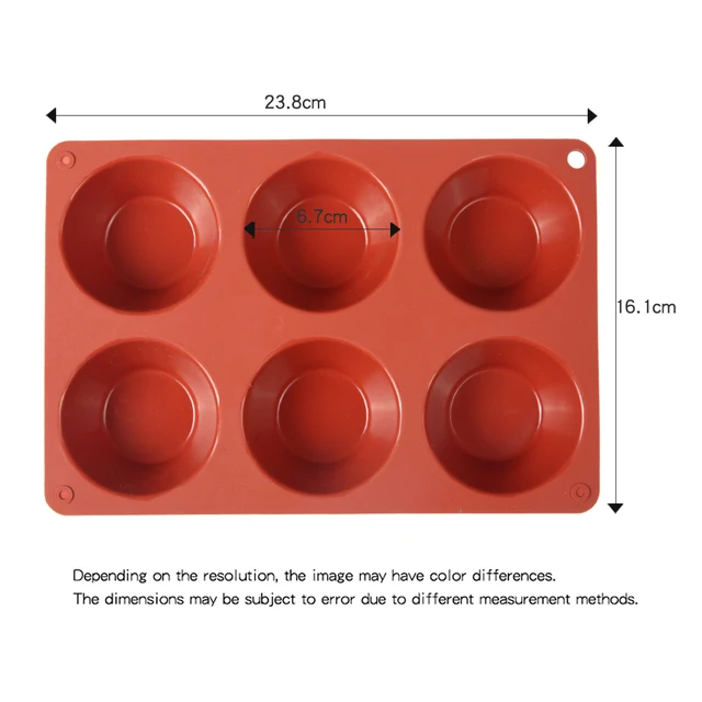 6-Cup Silicone Muffin Pan Non-Stick Cake Molds Baking Pan for Cupcake Tarts Egg Bites Regular Size Silicone Mould tool 6 cavitie 5