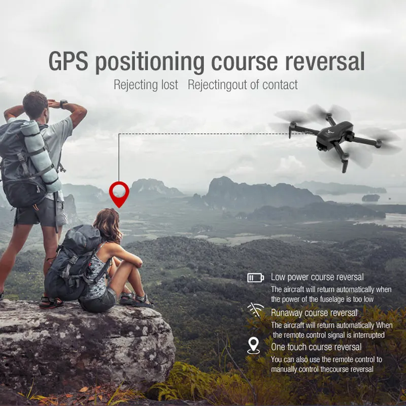 Интеллектуальный GPS Дрон с 2-осевым стабилизатором самостабилизация 4K HD Wi-Fi FPV