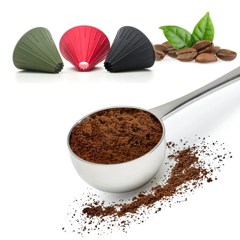 

3Pcs Reusable Coffee Filter Funnel Silicone Coffee Dripper Cone Manual Kitchen Cup Holder With Base Pour Over Coffee Accessories