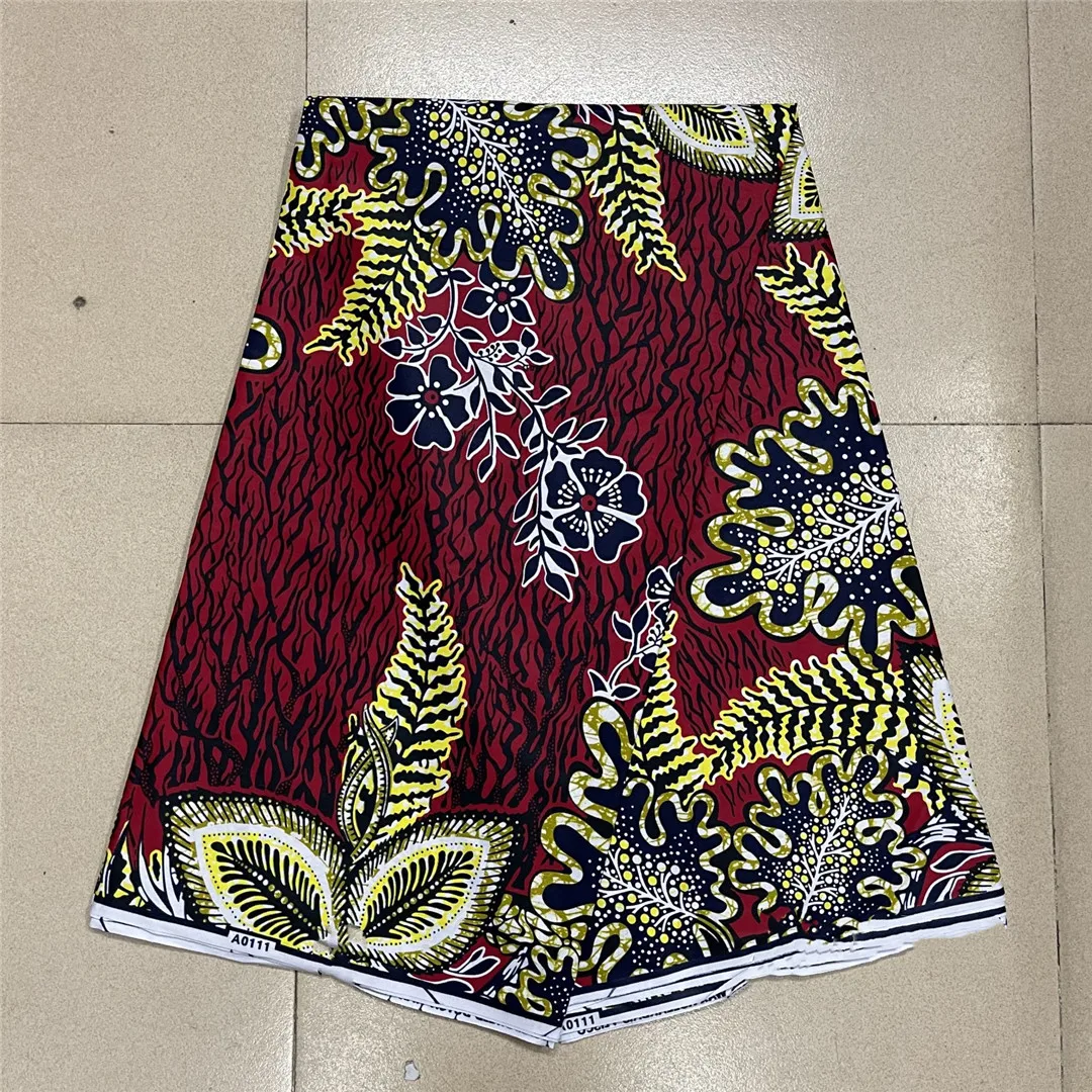 

2021 Newest design African Wax Fabric 6 yards Nigerian Style Wax Print Clothing Fabric 100% Cotton African Ghana Women Fabric