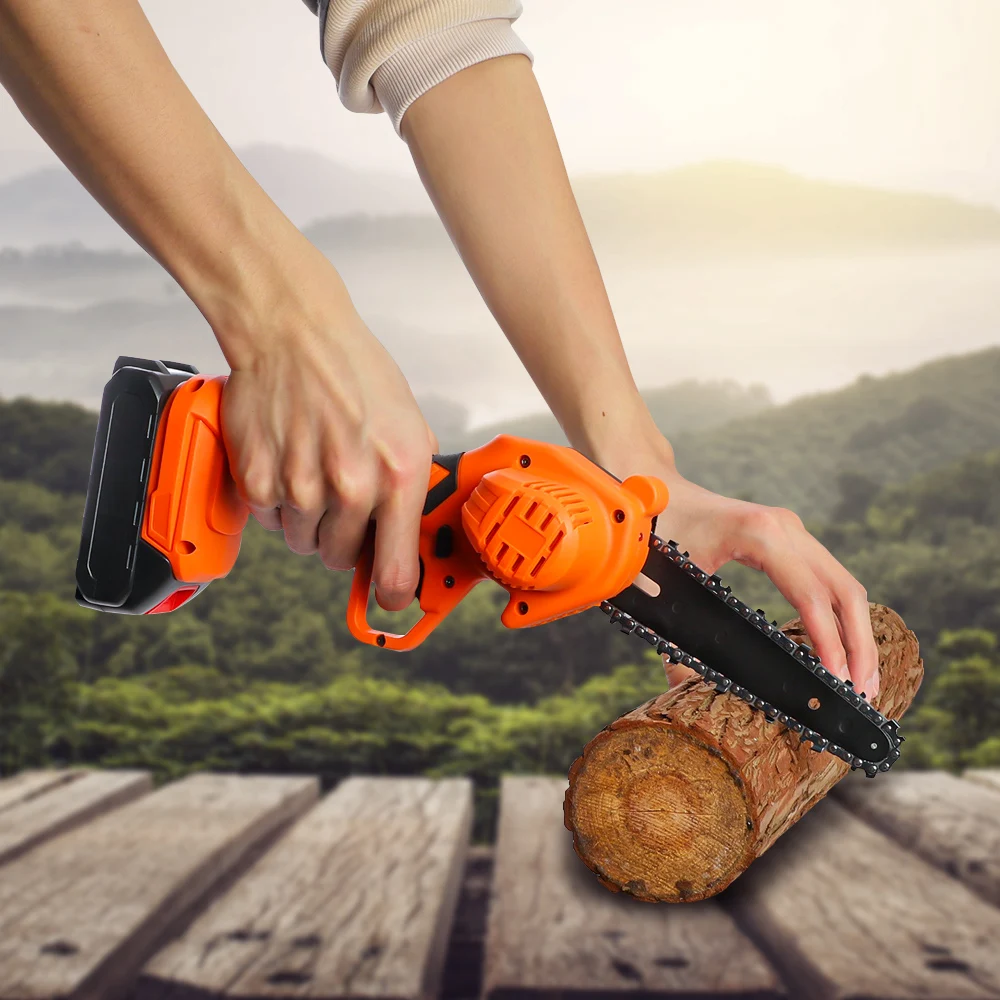 

1200W 6 inch Mini Electric Saws With 2 pcs Lithium Battery One-Handed Portable Pruning Tool For Woodworking And Garden Logging