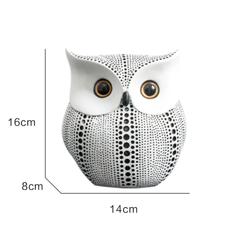 Скандинавские минималистичные фигурки животных в виде белой/черной совы