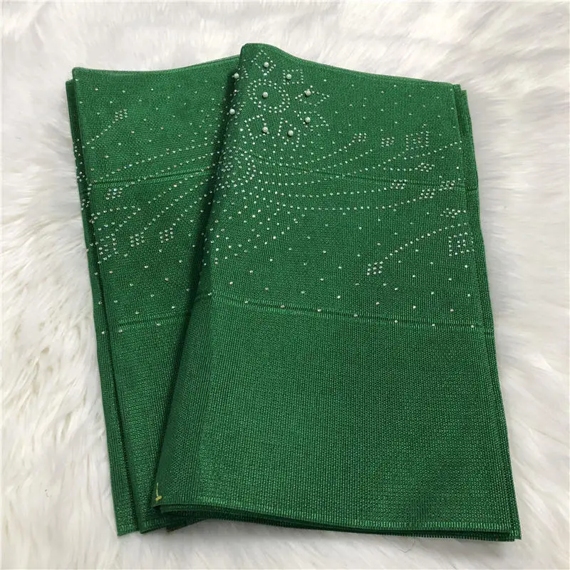 Африканский gele головной убор aso oke головной убор с бисером нигерийские Стразы gele головной убор мода для вечерние 2 шт./лот-AH30 - Цвет: 30