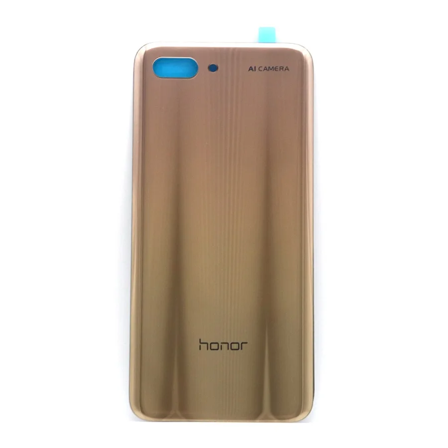 Для huawei Honor 10 Задняя стеклянная крышка батареи задняя дверь корпус для huawei Honor 10 крышка батареи Honor10 задняя панель+ объектив камеры - Цвет: Gold No Lens