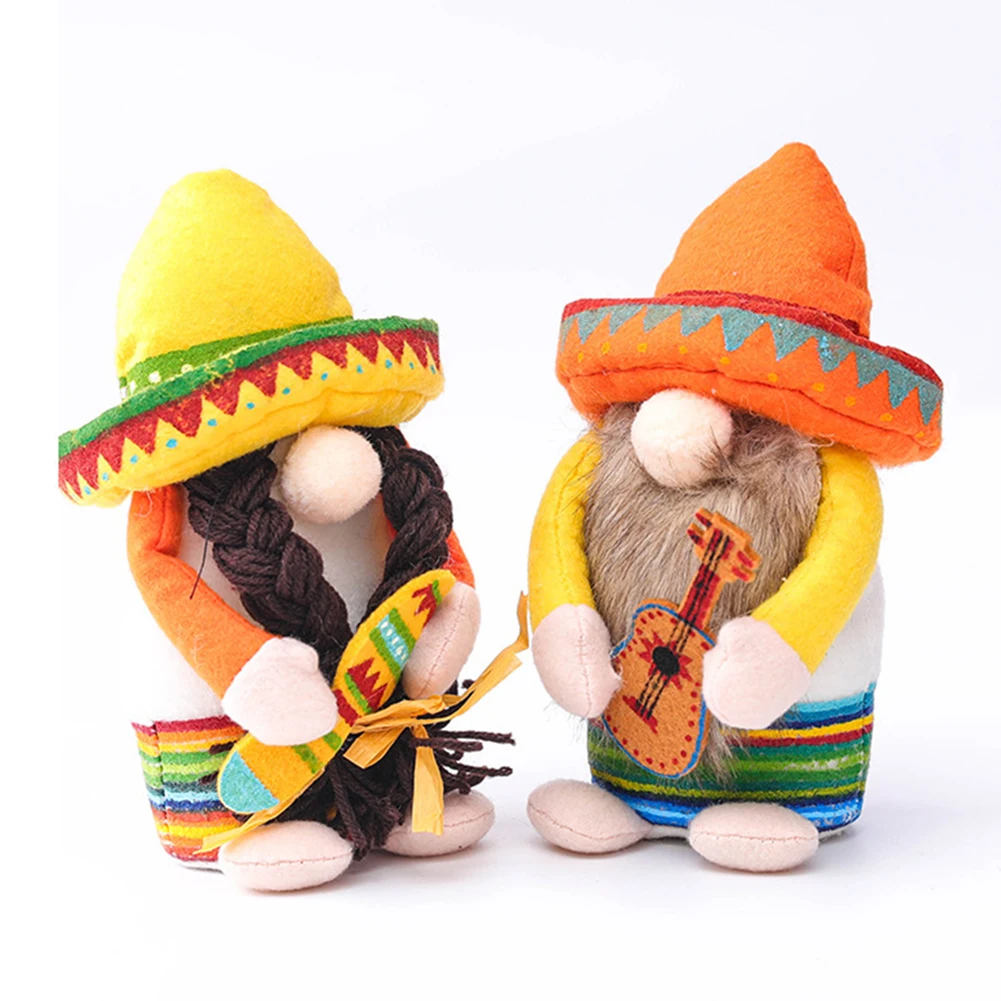 Mexikanische Karneval Gnome Skandinavischen Zwerg Plüsch Puppe Gitarre Paar Gnome Dekoration Shop Fenster Hause Bauernhaus Küche Decor