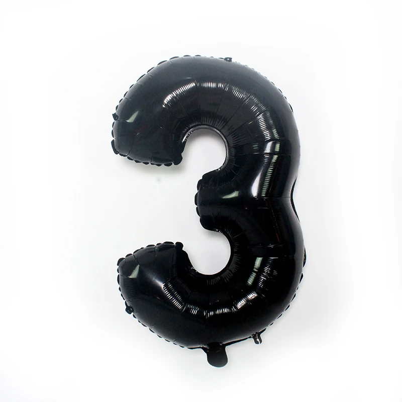 1pc 32inch black 3 Шарики с пандой из мультфильма звезда латекс черный номер Счастливый День Рождения Вечеринка для украшения детского душа дети животное баллон подарки - Цвет: 1pc 32inch black 3