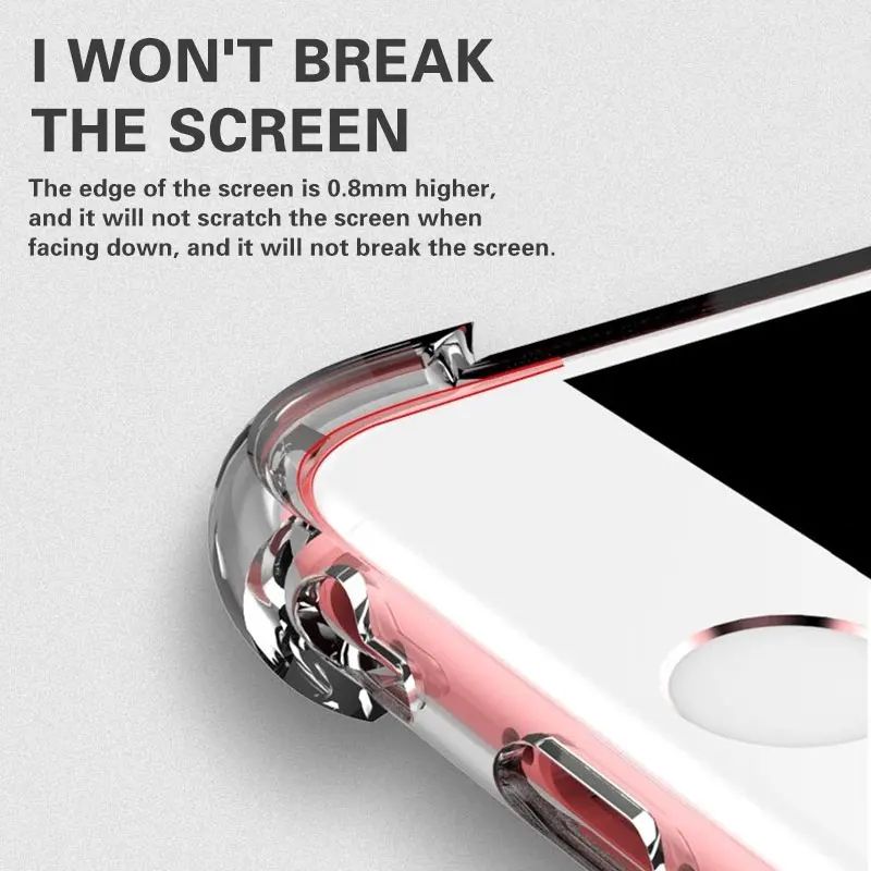 Роскошный противоударный силиконовый чехол для телефона для iPhone 7 8 6 6S Plus 7 Plus 8 Plus 11 Pro XS Max XR X Чехол прозрачный защитный чехол